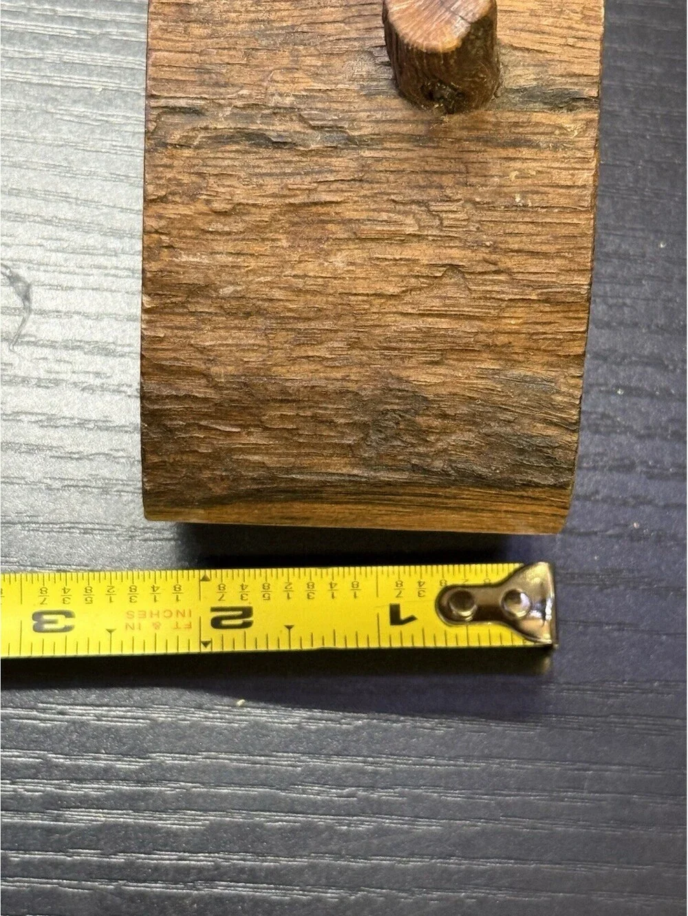 Vintage Frank Bateman Bisbee AZ Handcrafted Wood Mini Quartz Clock 3x3